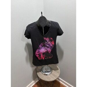 Treadless Celestial Cat Large Girly VNeck Shirt